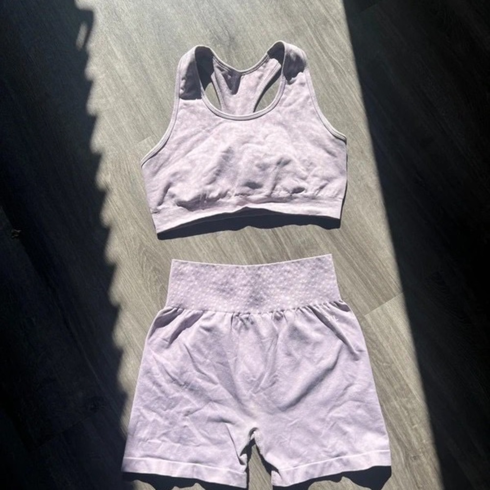 AYBL Lavender Sports Bra and Shorts Set